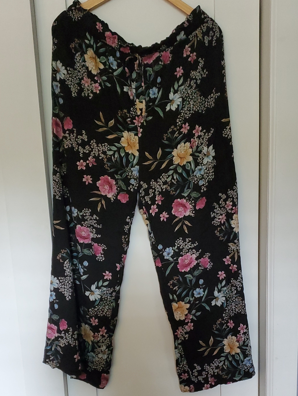 Hurley Black Floral Swim Coverup Pants - Pink, Yellow, Blue